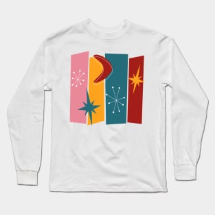 Atomic Age Rectangles Starburst Boomerang Mid Century Long Sleeve T-Shirt